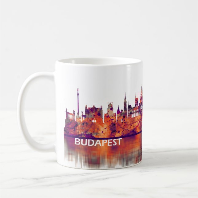 Budapest Hungary Skyline Kaffemugg (Vänster)