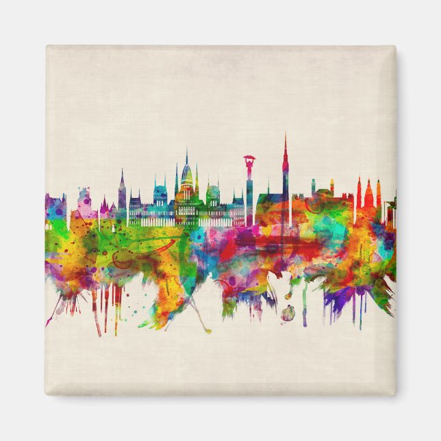 Budapest Hungary Skyline Magnet (Framsidan)