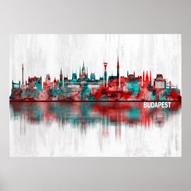 Budapest Hungary Skyline Poster (Framsidan)