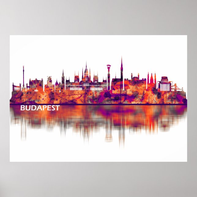 Budapest Hungary Skyline Poster (Framsidan)