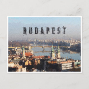 Budapest Hungary Travel Art Vintage retro souvenir Vykort