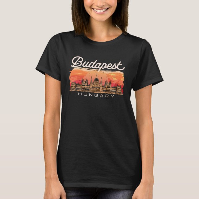 Budapest Hungary Vacationer Historian Traveler T Shirt (Framsida)