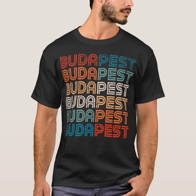 Budapest Hungary Vintage Design Gift Souvenir T Shirt (Framsida)
