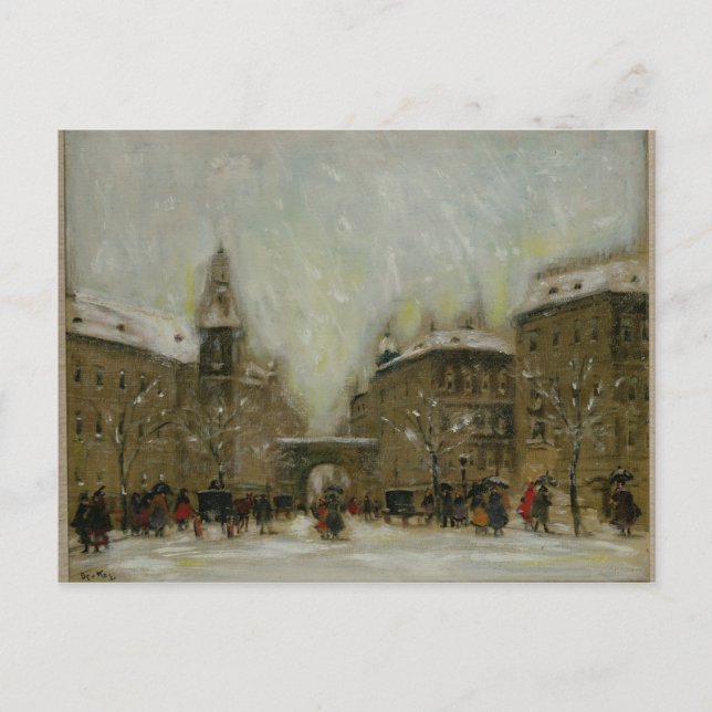Budapest i Snö Vykort (Framsida)