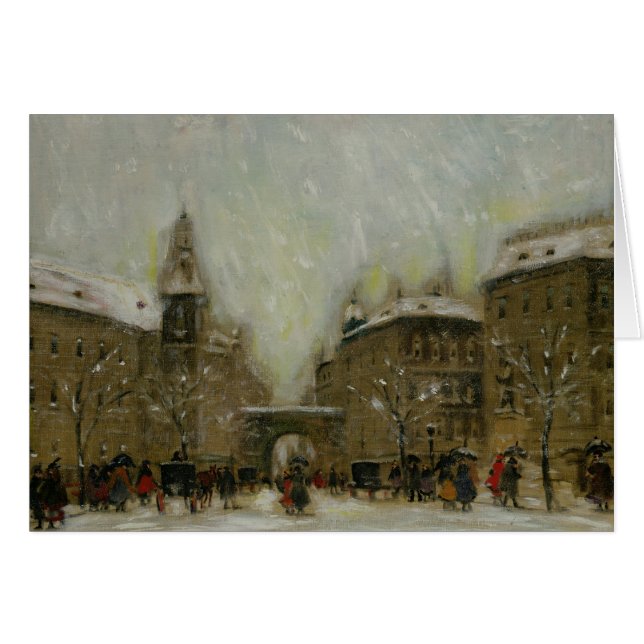 Budapest i snön hälsningskort (Framsidan Horizontal)