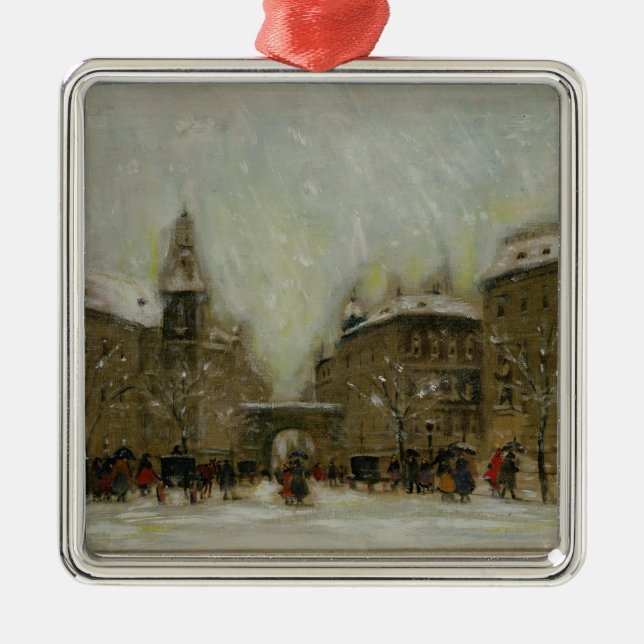 Budapest i snön julgransprydnad metall (Framsidan)