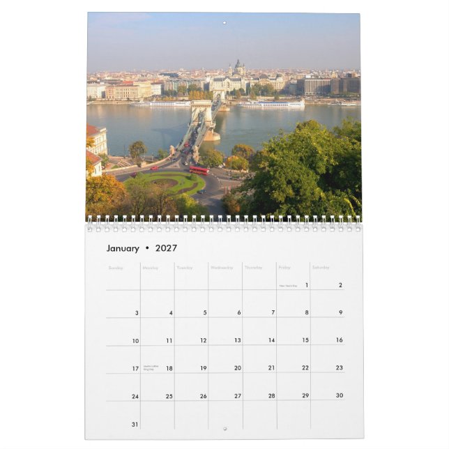 Budapest kalender för Ungern 2013 (Jan 2027)
