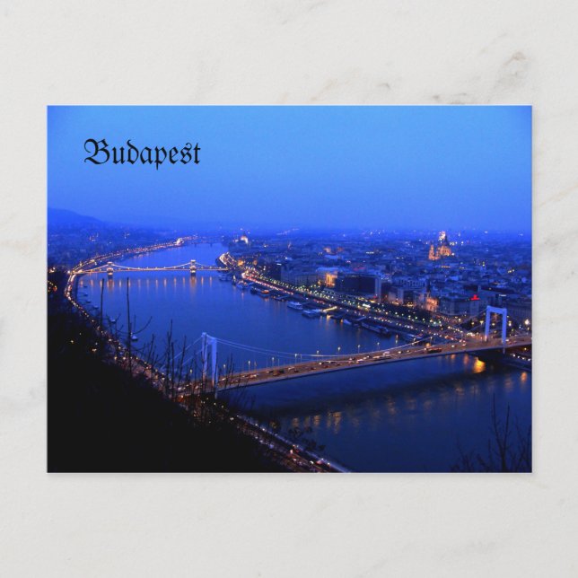 Budapest kilato, Budapest-vykort Donau Vykort (Framsida)
