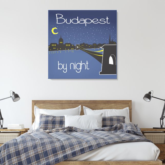 Budapest nattetid, Ungern Canvastryck (Insitu (sovrum))