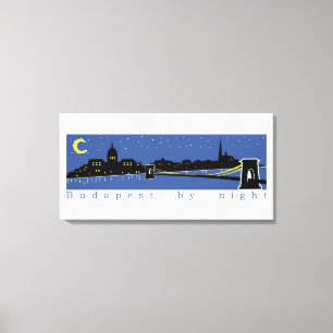 Budapest nattetid, Ungern, magyar Canvastryck