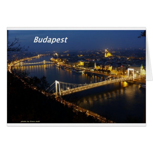 budapest night [kan.k] hälsningskort (Framsidan Horizontal)