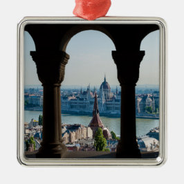 Budapest och hungersparlament julgransprydnad metall
