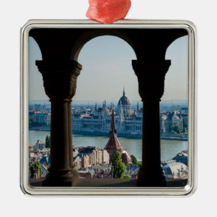 Budapest och hungersparlament julgransprydnad metall
