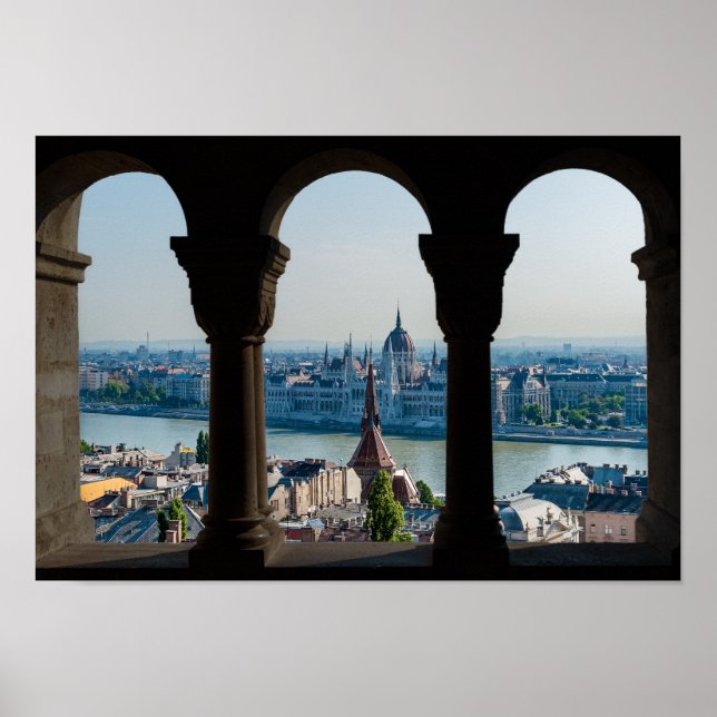 Budapest och hungersparlament poster (Framsidan)