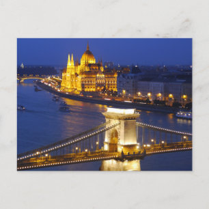 Budapest på natten, Ungern Vykort