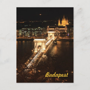 Budapest på natten vykort