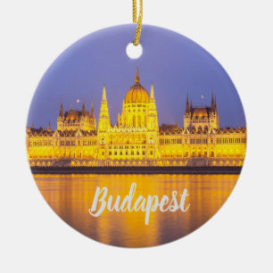 Budapest-parlamentet Panorama Ungern Helgdag Julgransprydnad Keramik