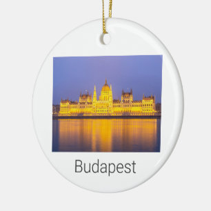 Budapest-parlamentet Panorama Ungern Helgdag Julgransprydnad Keramik