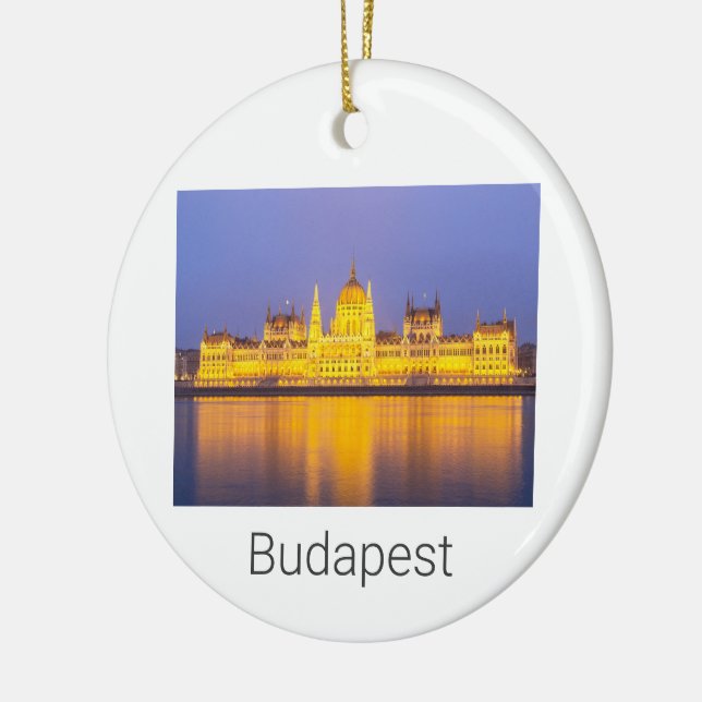 Budapest-parlamentet Panorama Ungern Helgdag Julgransprydnad Keramik (Vänster)