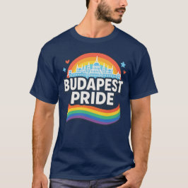 Budapest Pride HBTQ+ regnbågshorisont T Shirt