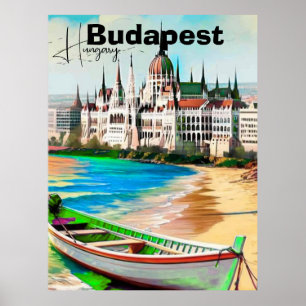 Budapest Resa vykort Konst, Ungern Resa Vykort Poster