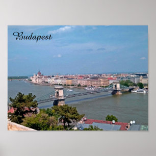 Budapest-reseaffisch, vintage poster