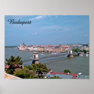 Budapest-reseaffisch, vintage poster