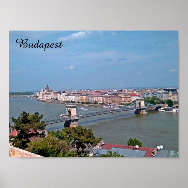 Budapest-reseaffisch, vintage poster (Framsidan)