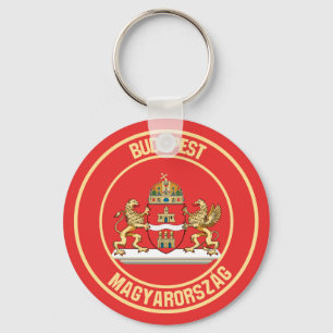 Budapest Round Emblem Nyckelring