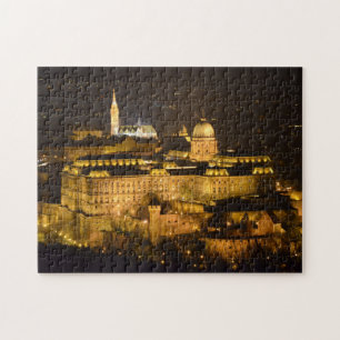 Budapest, Royalet Palace (Buda Castle) nattetid Pussel
