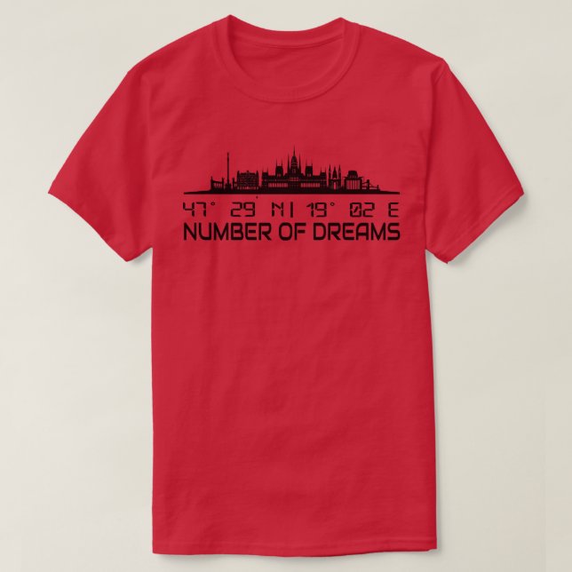 Budapest Skyline Gps Coordinates Capital Hungary 1 T Shirt (Design framsida)