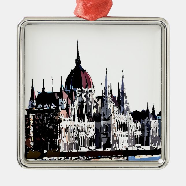 Budapest-slott Julgransprydnad Metall (Framsidan)