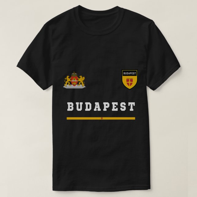 Budapest SportOcer Jersey Flagga Football Hungary T Shirt (Design framsida)