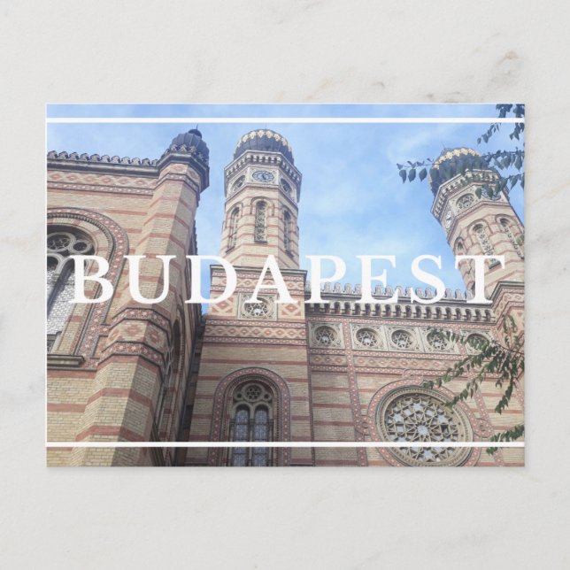 Budapest Synagogue vykort (Framsida)