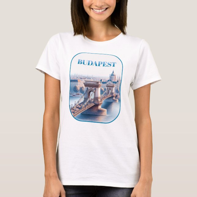 Budapest Széchenyi kedjebro T Shirt (Framsida)