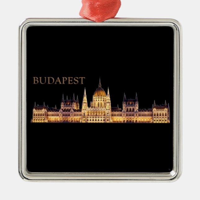 Budapest Travel Souvenir Julgransprydnad Metall (Framsidan)