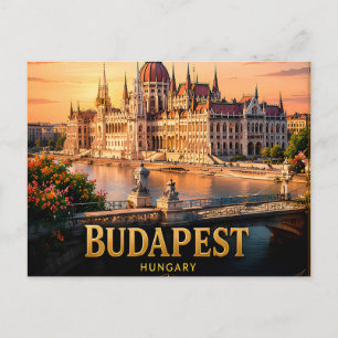 Budapest Ungern Donau Europeisk Stadsurlaub 🗺️ Vykort