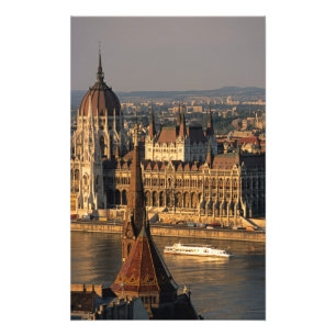 Budapest, Ungern, Donau, Parlamentet Fototryck