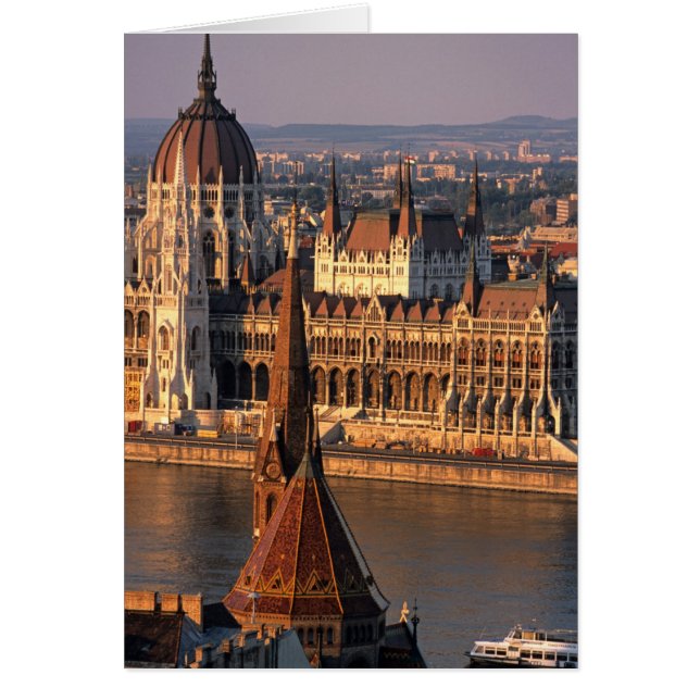 Budapest, Ungern, Donau, Parlamentet Hälsningskort (Framsidan)