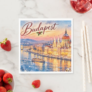 Budapest Ungern Donau Parlamentet Jul Pappersservett