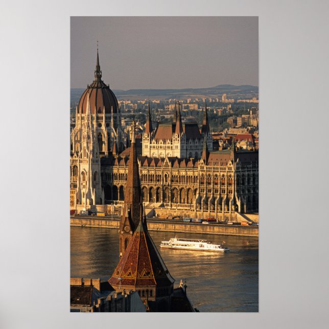 Budapest, Ungern, Donau, Parlamentet Poster (Framsidan)