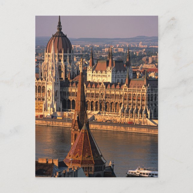 Budapest, Ungern, Donau River, parlamentet Vykort (Framsida)