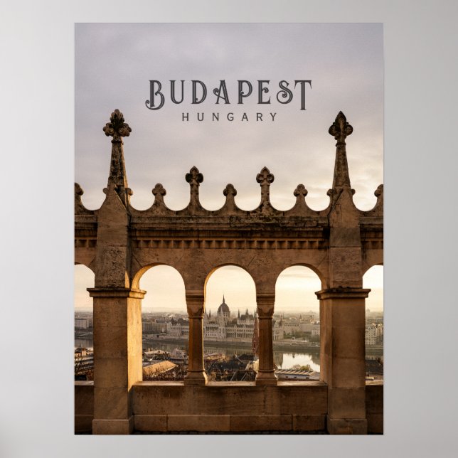 Budapest Ungern Fiskarens bastion resa Poster (Framsidan)