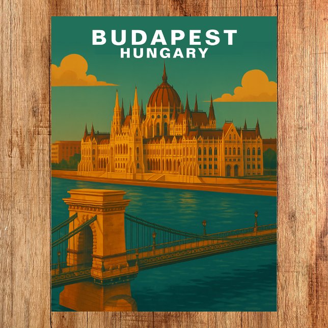 Budapest, Ungern Flodarkitektur Resa Vykort (Budapest, Hungary Riverside Architecture Travel Postcard)