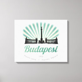 Budapest, Ungern, Heroes Square, magyar poster Canvastryck