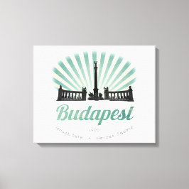 Budapest, Ungern, Heroes Square, magyar poster Canvastryck