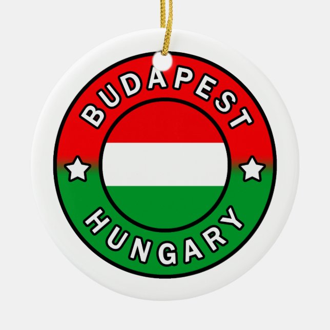 Budapest Ungern Julgransprydnad Keramik (Framsidan)