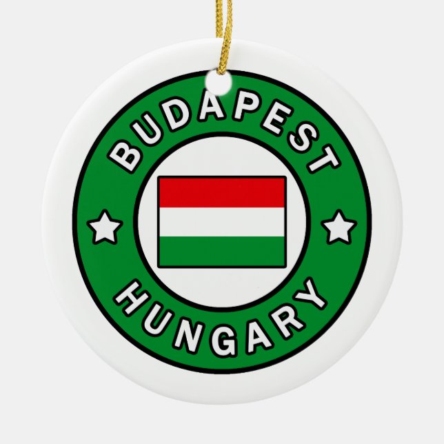 Budapest Ungern Julgransprydnad Keramik (Framsidan)