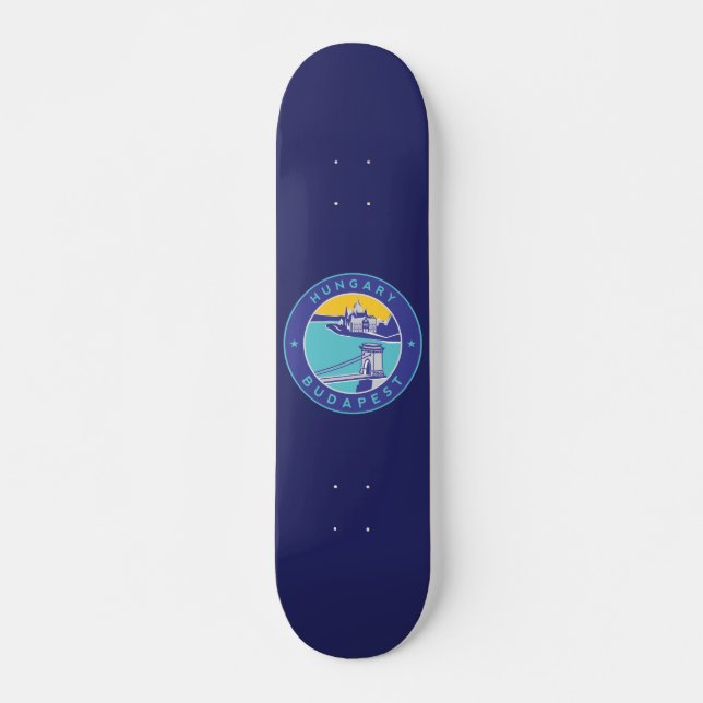 Budapest, Ungern, Magyar, Donau River Mini Skateboard Bräda 18,5 Cm (Framsida)