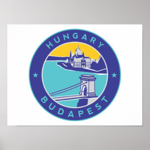 Budapest, Ungern, Magyar, Donau River Poster